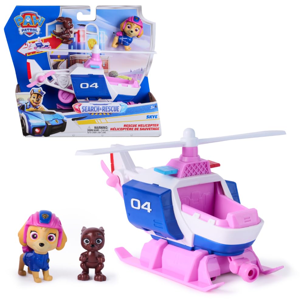 PAW PATROL - Search &amp; Rescue: Skyes Rettungs-Helikopter, Fahrzeug mit Rückziehmotor, ca. 15 cm, inkl