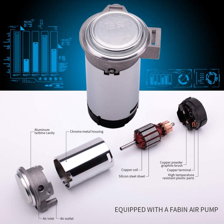 FARBIN Auto Horn 12V 150db Super Loud Air Horn, Chrom Zink Dual Trompete Air Horn, LKW Horn mit Komp