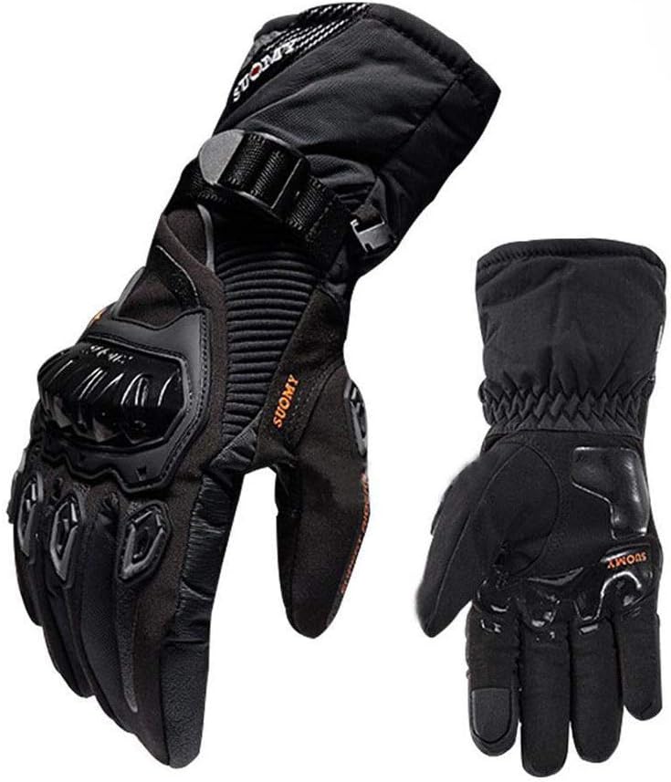 Riloer Motorradhandschuhe Leder Winter Wasserdicht Outdoor Radfahren Handschuhe Touchscreen Resistan