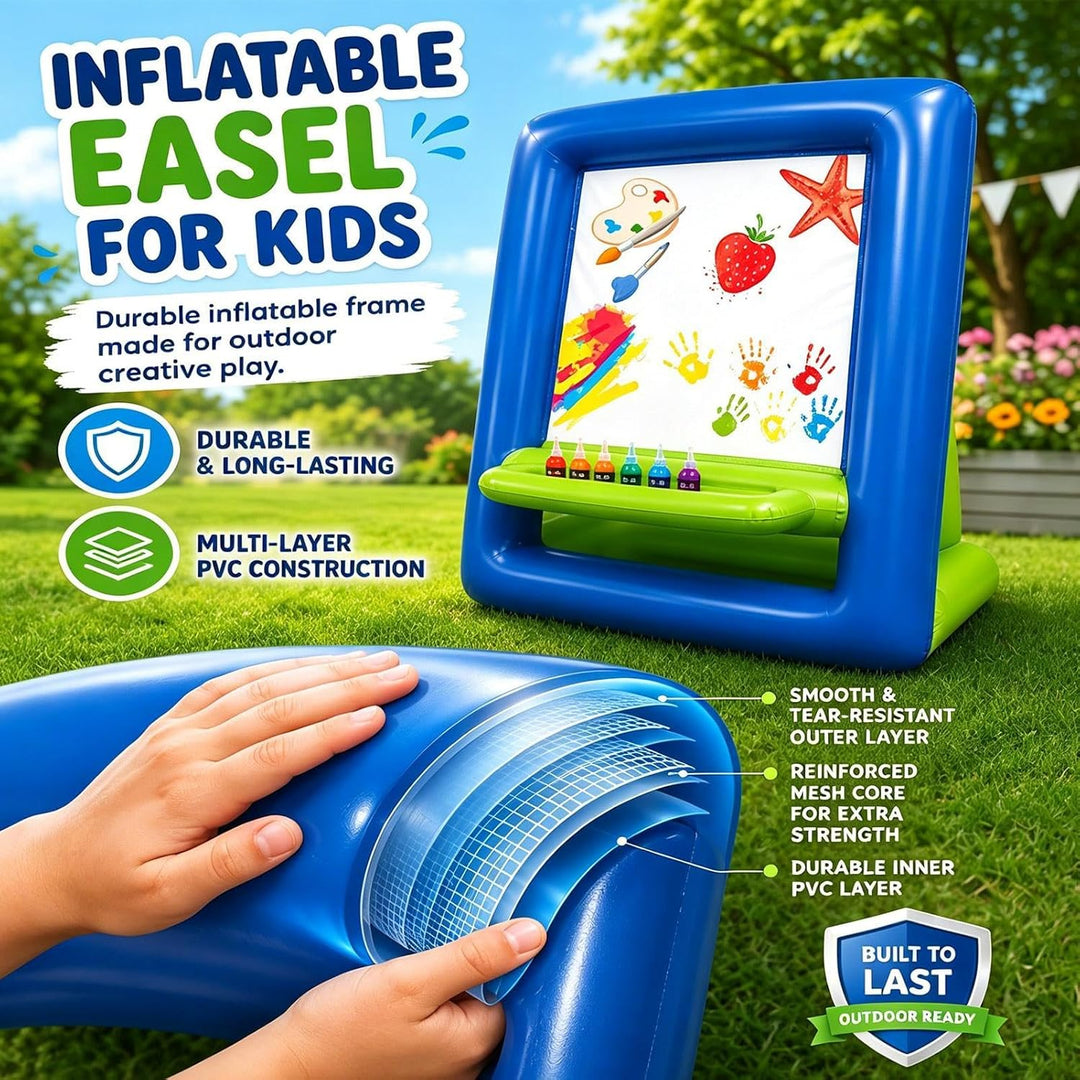 Inflatable Washable PVC Art Easel | Washable Reusable PVC Creative Coloring | Paint Station Drawing