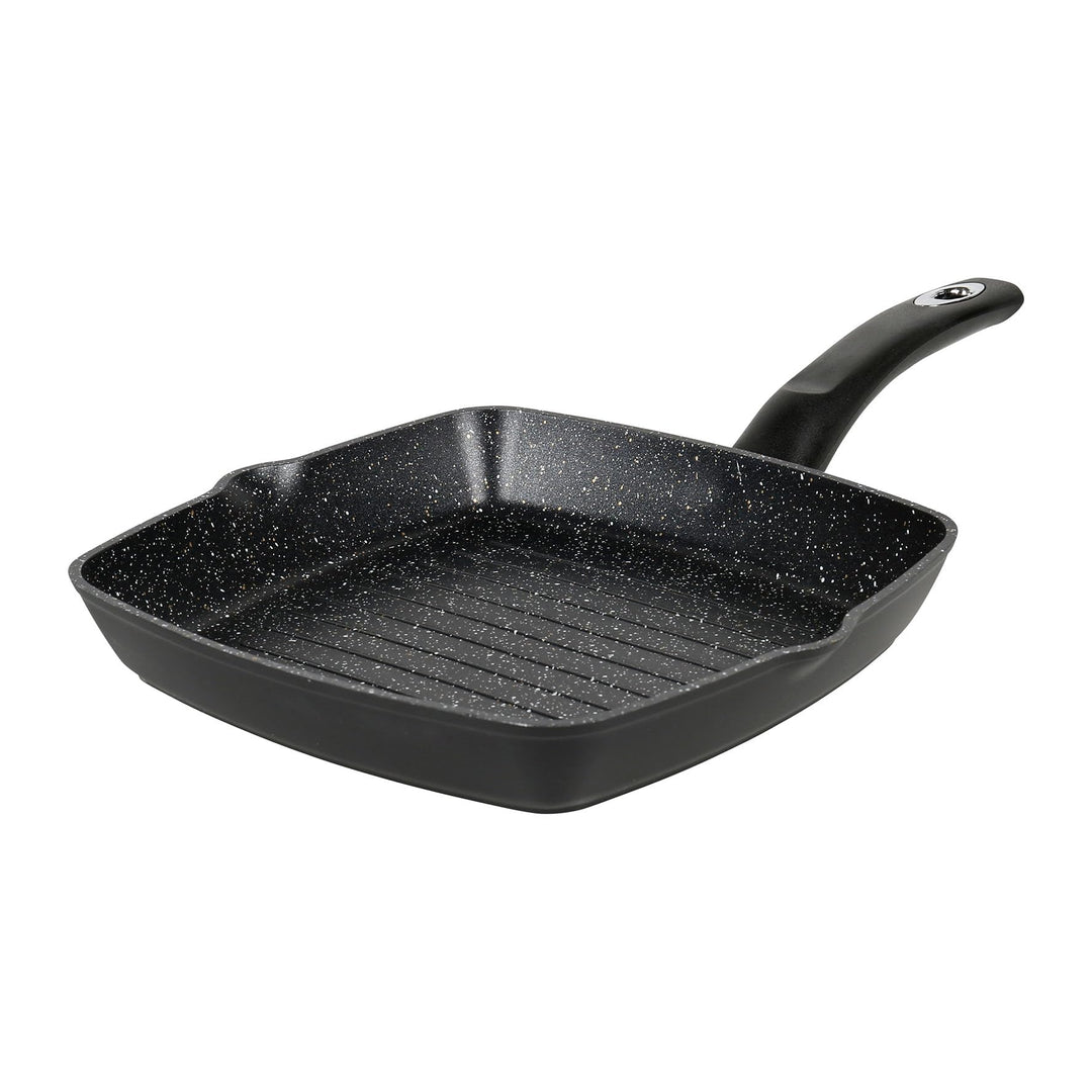 Crealys 529426 Grillpfanne aus geschmiedetem Aluminium, 24 x 24 cm, Produktreihe Granity, Antihaftbe
