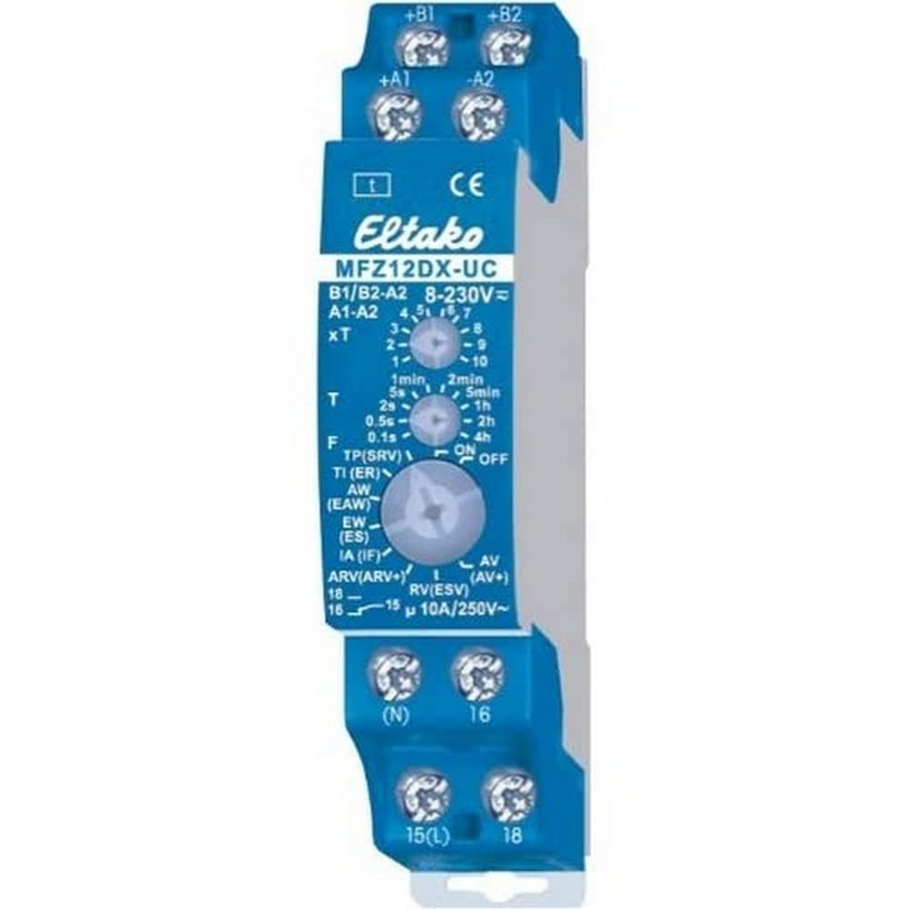 Eltako MFZ12DX-UC Zeitrelais Multifunktional 230V 1 St. Zeitbereich: 0.1s - 40h 1 Wechsler, 58x20mm