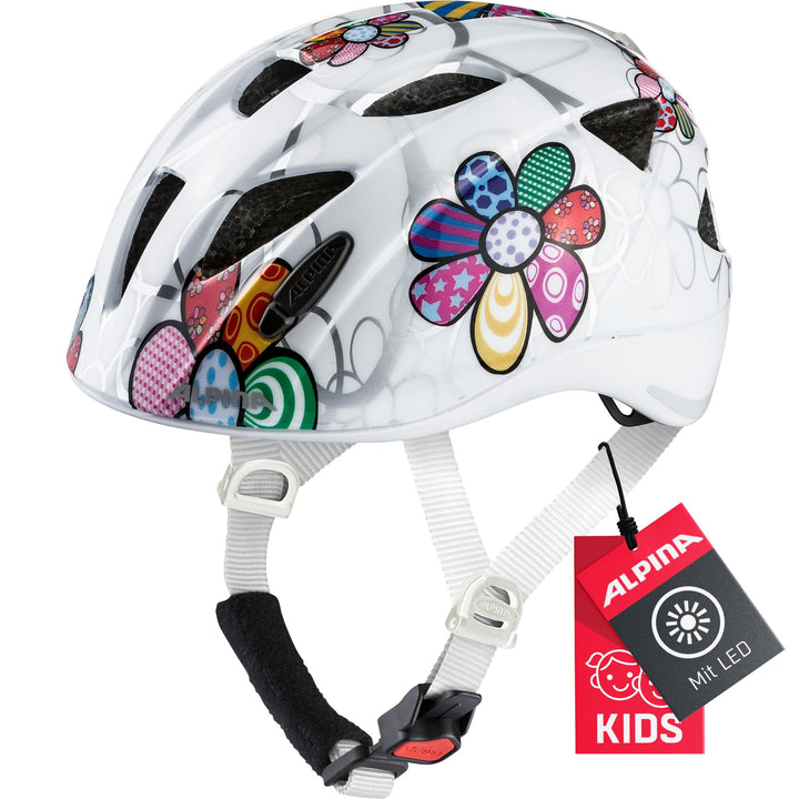 ALPINA XIMO FLASH - Beleuchteter, Reflektierender, Leichter & Anpassbarer LED Fahrradhelm Für Kinder