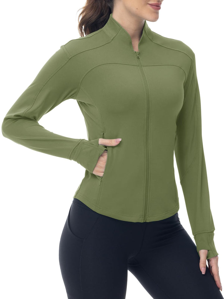 YSENTO Damen Sportjacke Laufjacke Funktionsjacke Wanderjacke Leicht Langarm Yoga Gym Sport Oberteil