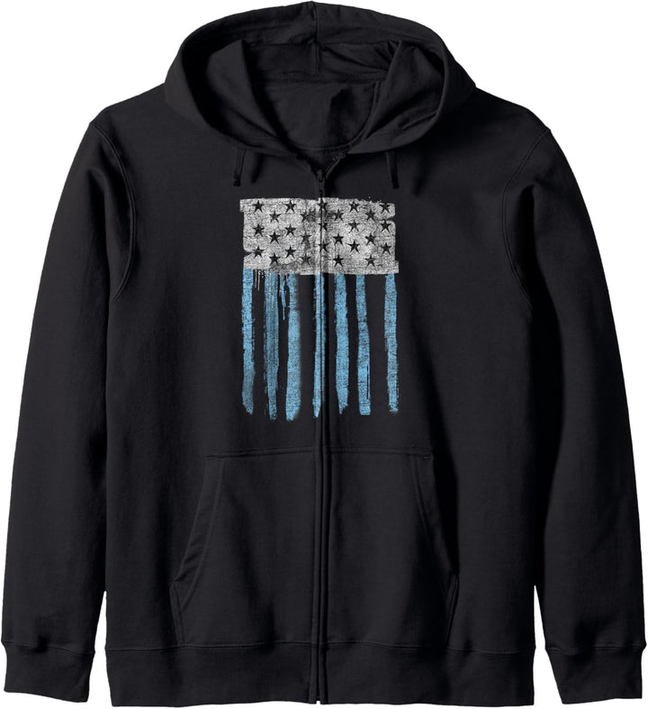 Trendy Painted Blue Flag Kapuzenjacke
