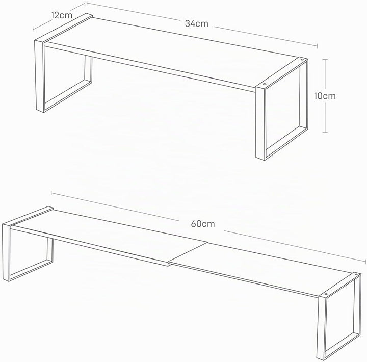 Yamazaki 2572 FRAME Schuhablage, weiss, Stahl, Minimalistisches Design, 34～60 x 12 x 10 cm (LxBxH),