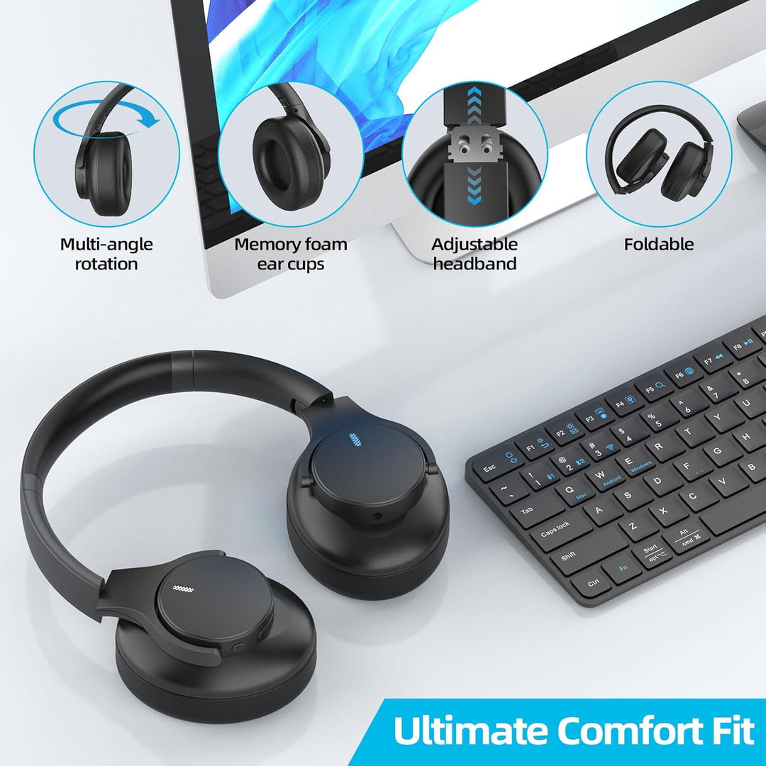elzle Bluetooth Kopfhörer Over Ear, 82 Stunden Spielzeit, Bluetooth 5.4 Vorsicht Klappbare kopfhörer