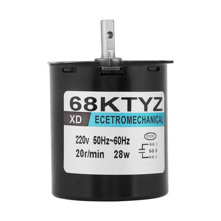 Nikou Synchronmotor, 68KTYZ AC220V 28W Permanentmagnet-Synchrongetriebemotor CW/CCW 20 U/min Langsam