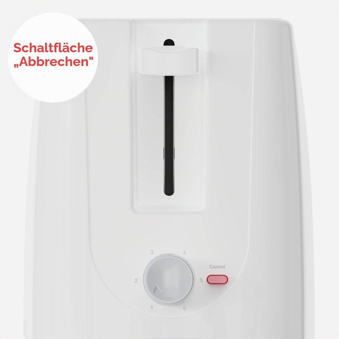 Solac - Mini-Toaster Buon Giorno 750W | 2 Schlitze für Toastbrot | 6-stufiger Bräunungsregler | Selb