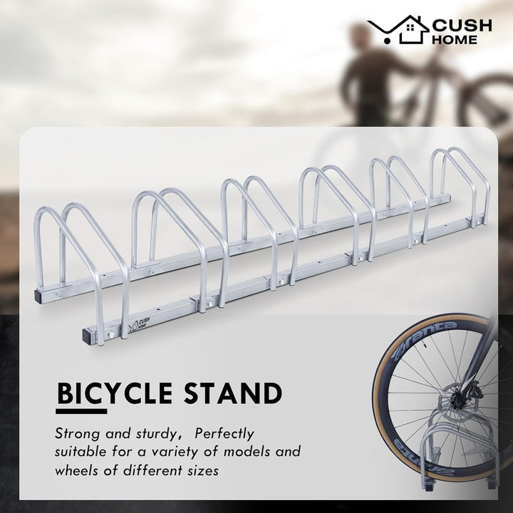 CCLIFE Fahrradständer Boden für 6 Fahrräder mit Reifenbreiten bis 55 mm Eisen Fahrradhalter 160 x 32