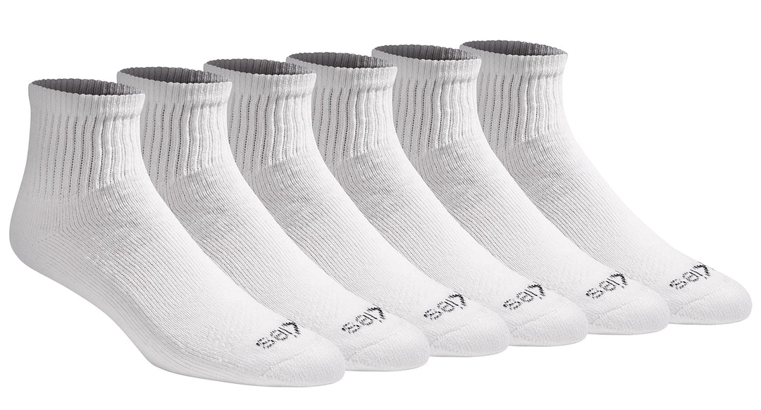 Dickies Herren Dri-Tech Moisture Control Quarter Socken Multipack, Weiss (6 Paar)