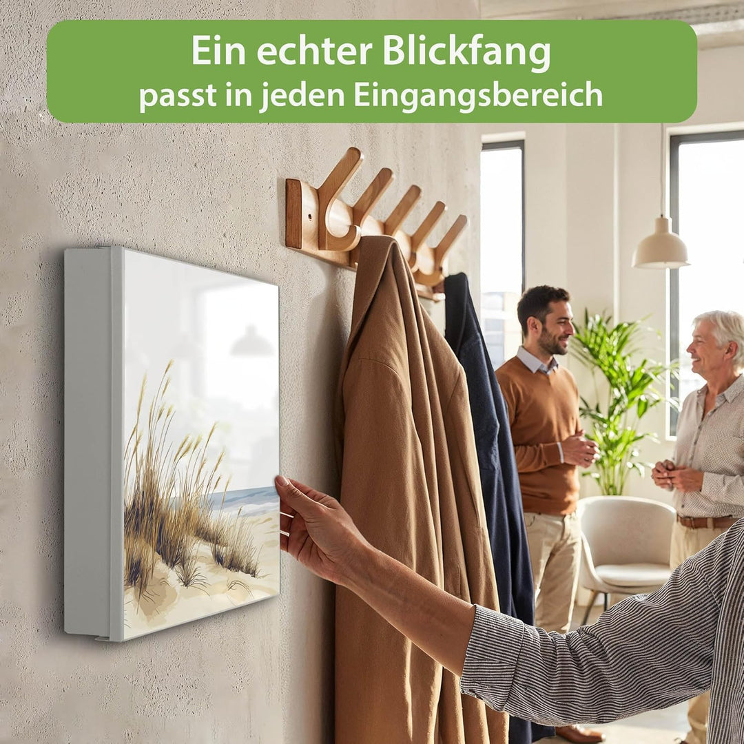 banjado Grosser Schlüsselkasten Metall - Schlüsselbox 30x30cm mit 32 Haken - Schlüsselkasten modern