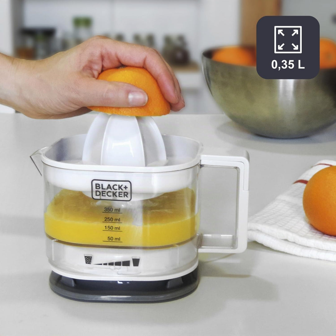 Black+Decker - BXCJ25E Zitruspresse, 25, Kunststoff, 350 milliliters, Weiss 350ml weiss, 350ml weiss