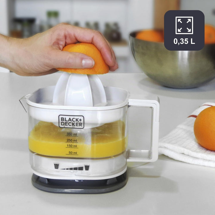 Black+Decker - BXCJ25E Zitruspresse, 25, Kunststoff, 350 milliliters, Weiss 350ml weiss, 350ml weiss