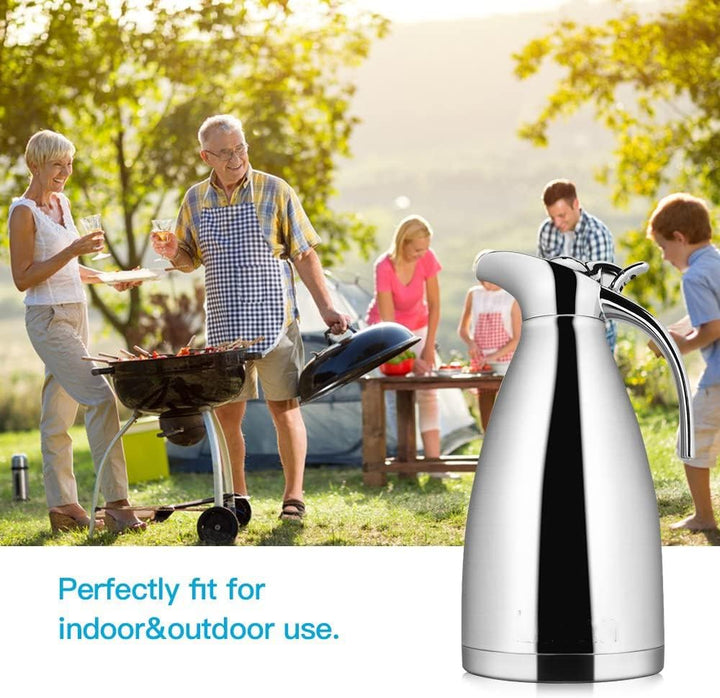 Luvan 2.0 L Kaffeekanne,304 Edelstahl Edelstahl Thermokaraffe,Doppelwand Vakuum Isolierte,Kaffee The