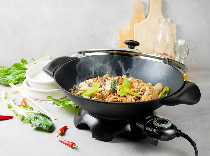 Domo DO-8708W DO8708W elektrischer Wok, Aluguss, 5 liters