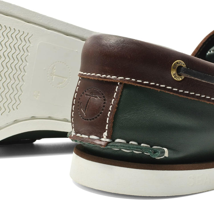 Herren Bootsschuhe Guayedra Grün und Braun Leder, 39 EU