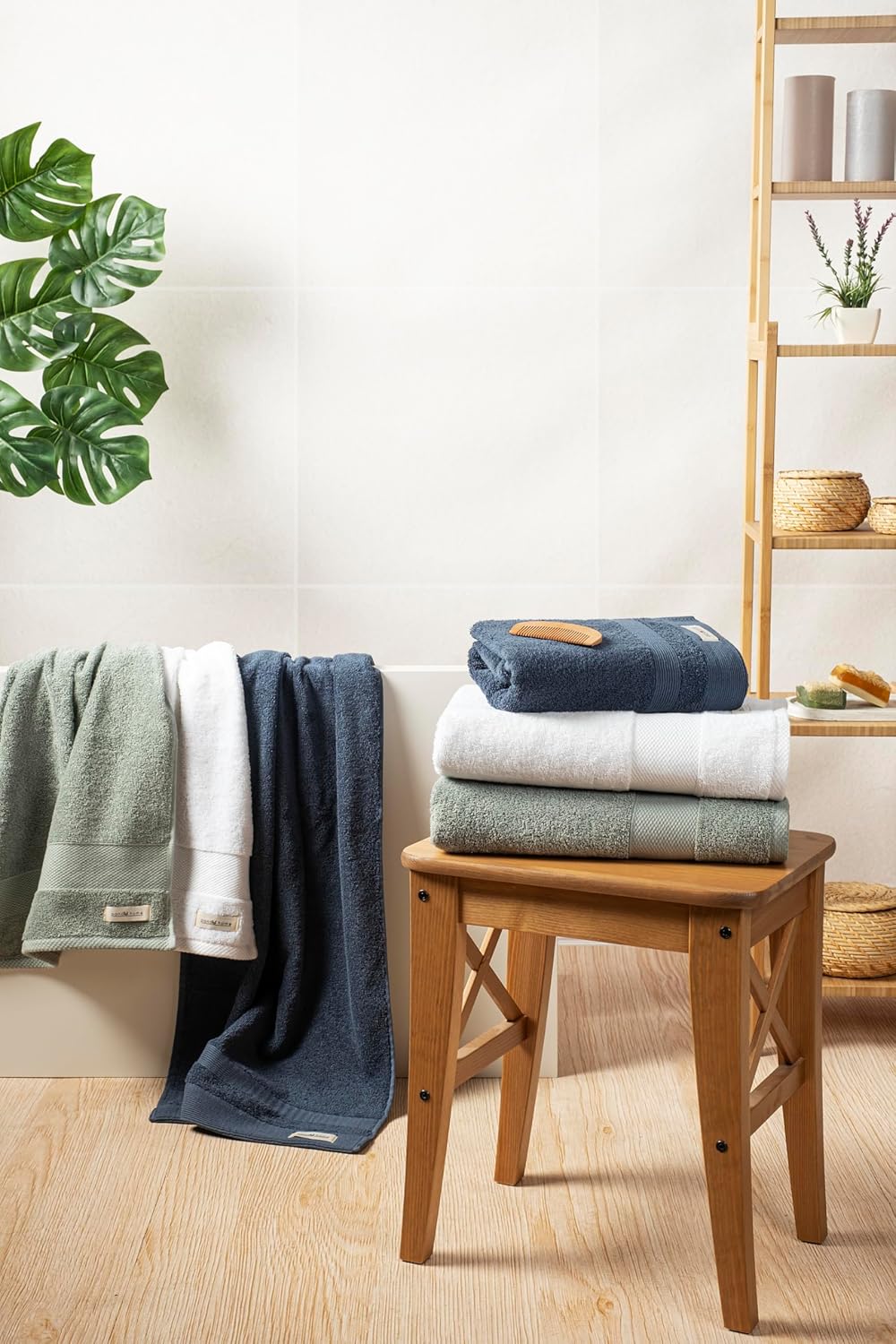 PandaHome L &amp; G Handtuch Set aus Baumwolle - 2 Badetucher, 2 Handtücher - 100% Baumwolle Towel, Schn