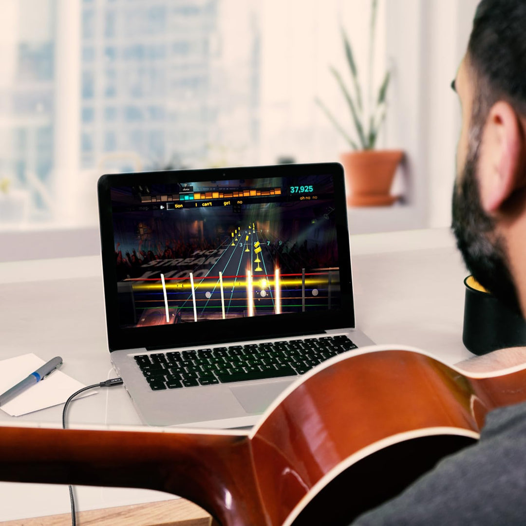 J&amp;D USB Type C zu 6,35 mm 1/4 Zoll TS Gitarren-Audio-Kabel Mikrofonkabel für Audioaufnahme, Bass, El
