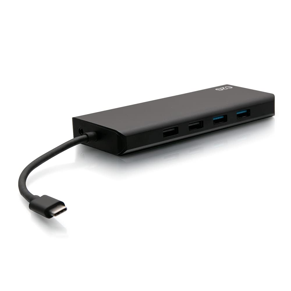 C2G USB-C® 9-in-1 Dual Display Docking Station mit HDMI®, Ethernet, USB, 3,5-mm-Audio und Power Deli