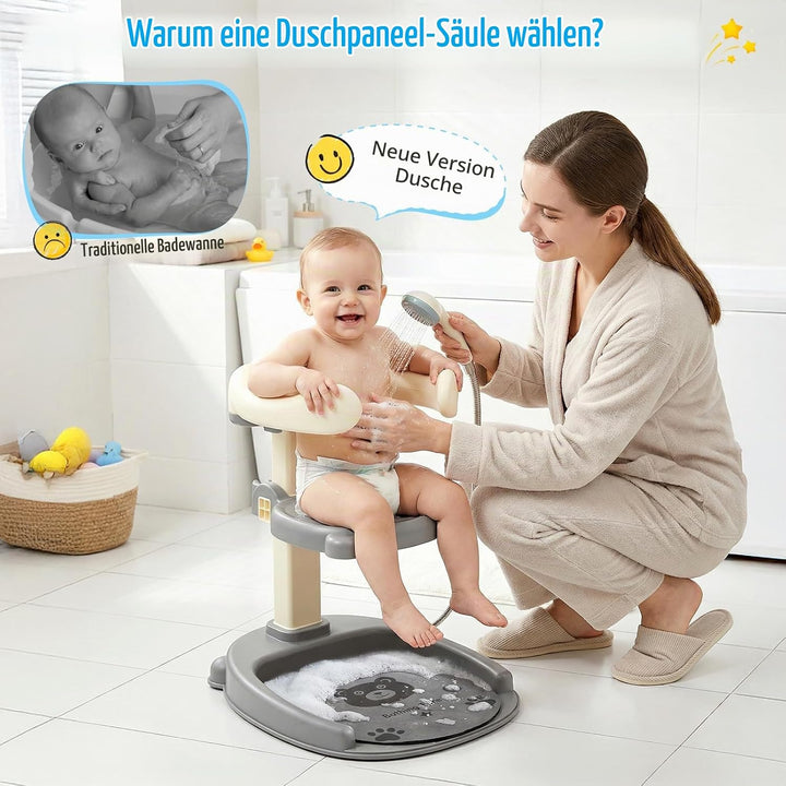2 In 1 Baby Dusche Ständer,Baby Shower Stand Support Mit Duschkopfhalterung,Höhenverstellbar,Mit Rut