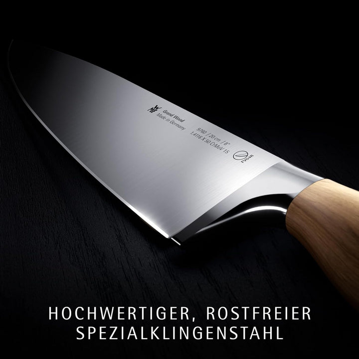WMF Grand Wood Messerset 3teilig, Messer Holzgriff, Made in Germany, Olivenholzgriff, Messer geschmi