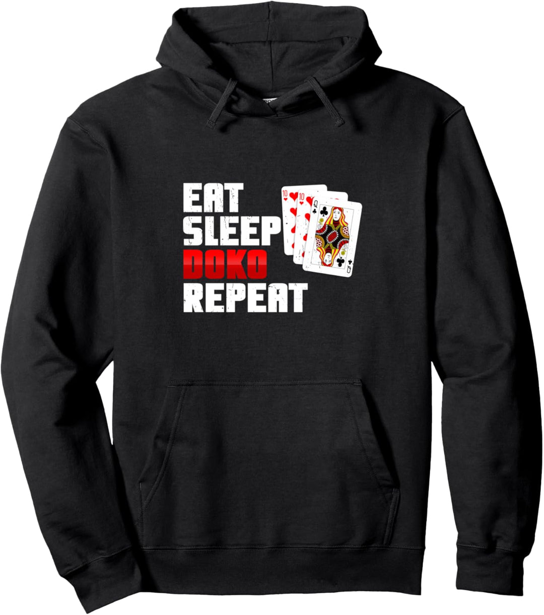 Eat Sleep Doko Repeat Skat Spieler Geschenk Doppelkopf Pullover Hoodie