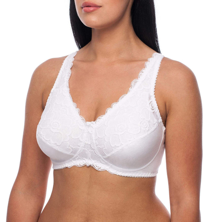 frugue Damen Kompressions BH nach Brust Op, mit Taschen 75B Weiss