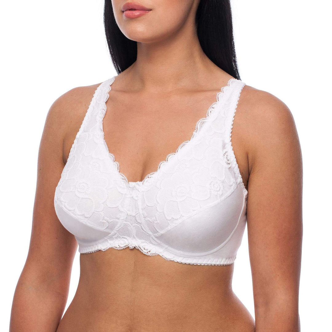 frugue Damen Kompressions BH nach Brust Op, mit Taschen 75C Weiss