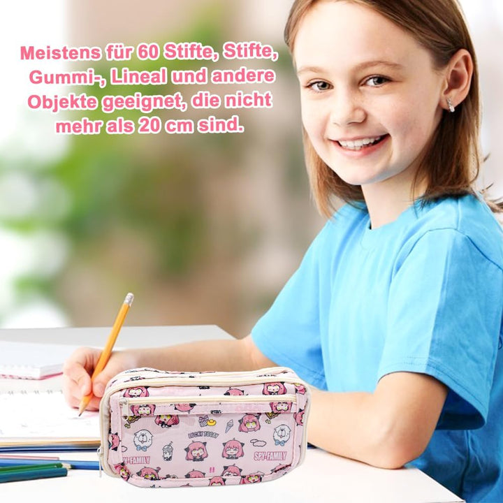 Spy Family Federmäppchen, Unisex Spy Family Exquisite Beautiful Pencil Case, Grosse Briefpapier Gesc