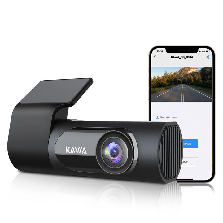 Dashcam Auto, KAWA D6 Dashcam 2K 1440P Voll QHD 30 fps - 360° drehbares Gehäuse Eingebautes WLAN für