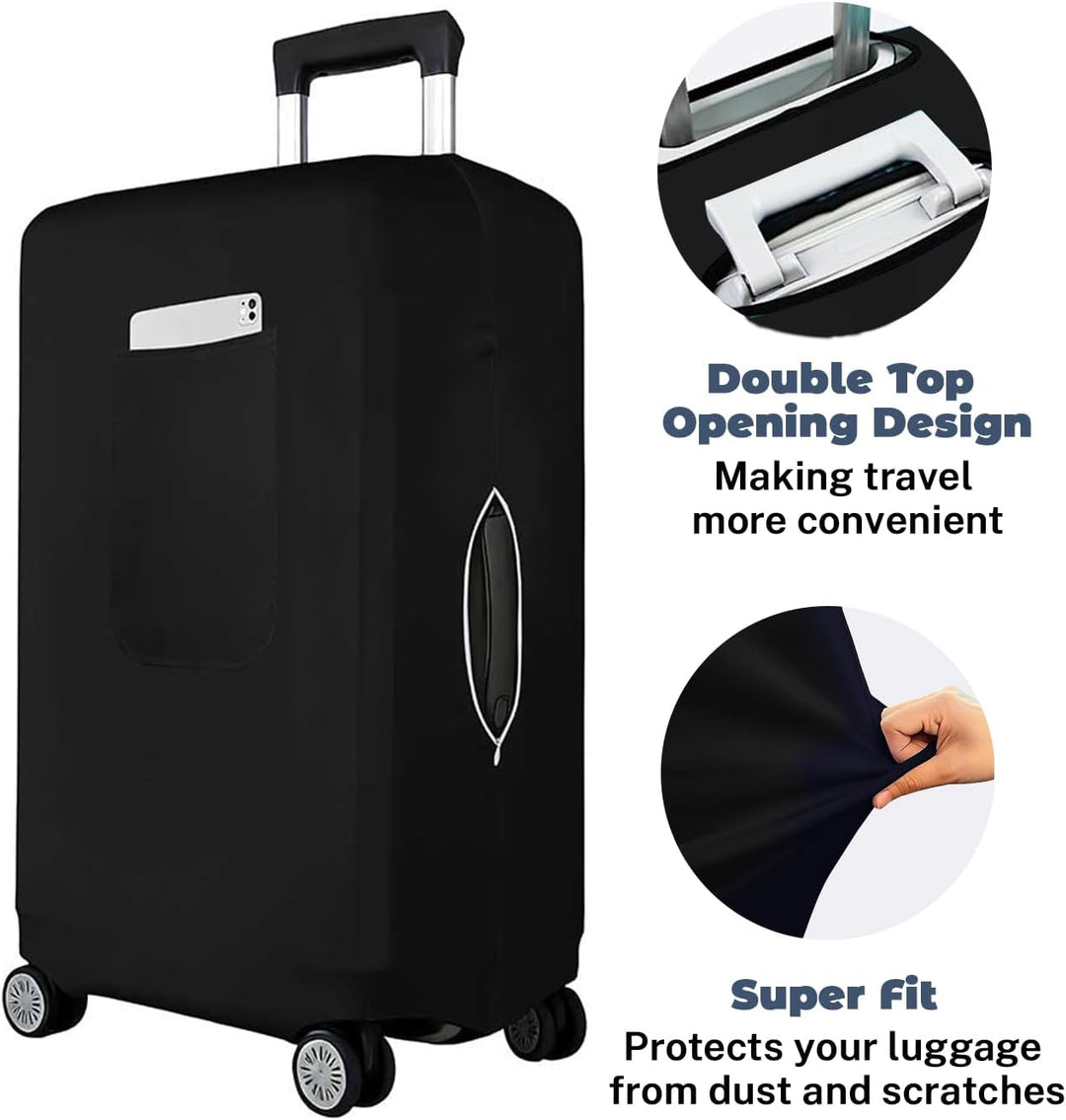 Morbuy Elastisch Kofferschutzhülle, Gross Kofferhülle Schwarz mit Reissverschluss, Suitcase Luggage