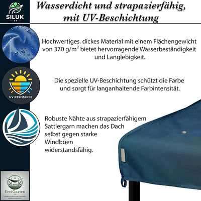 freigarten.de Ersatzdach für Pavillon 3x3 Meter Wasserdicht Material: Panama PCV Soft 370g/m² extra
