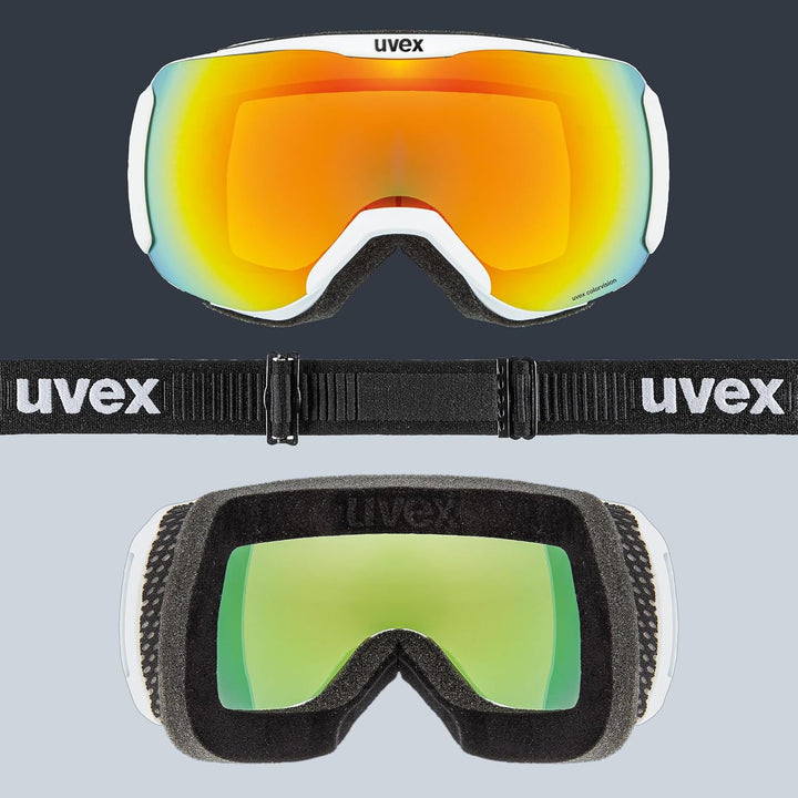 uvex Unisex Downhill 2100 Cv Skibrille (1er Pack) Einheitsgrösse white mat/orange-green, Einheitsgrö