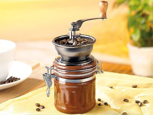 Kaffeemühle 'GENUA' mit Aromabehälter - Frisch und lecker: Kurbelgetriebene Kegelmühle mit regulierb
