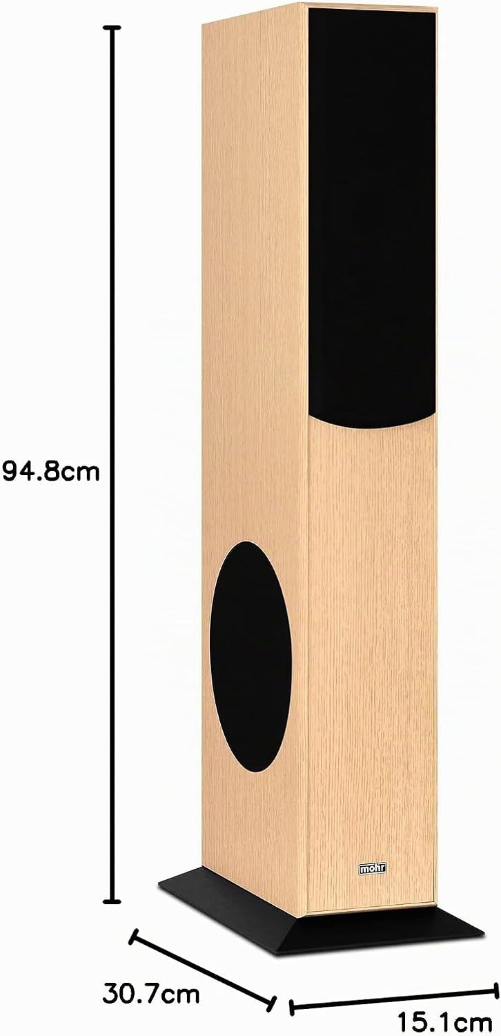mohr 1 Paar Standlautsprecher SL15 Eiche Lautsprecherboxen, HiFi Klang zum günstigen Preis, Elegante