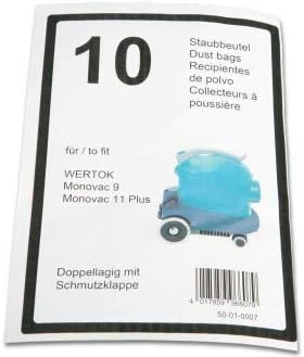 10 Premium Staubsaugerbeutel passend für Wetrok Monovac 9,11 Plus