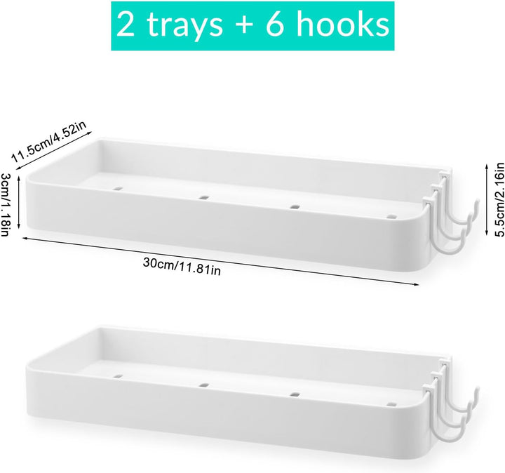 Badezimmerregale Ohne Bohren 2 Stück Kleberegal mit 6 Haken für Badezimmer Wandablage Bad Badezimmer