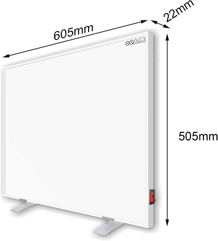 Infrarotheizung Standgerät Standfüssen - 300 Watt - Infrarot Elektroheizung Wandheizung Heizkörper H