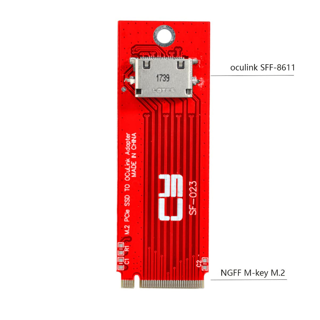 CY Adapter PCI-E 4.0 M.2 M-Key auf Oculink SFF-8612 SFF-8611 Host Adapter für PCIe Nvme SSD 2260 Bla