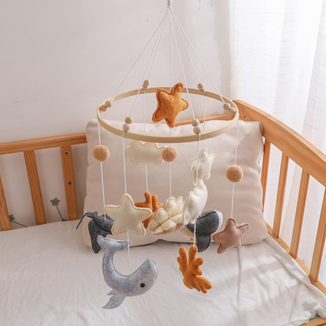 Baby Mobile - Bett Mobile,Filz Meerestiere Bett Mobile Abnehmbare Cartoon Spielzeuge Windspiel Deko