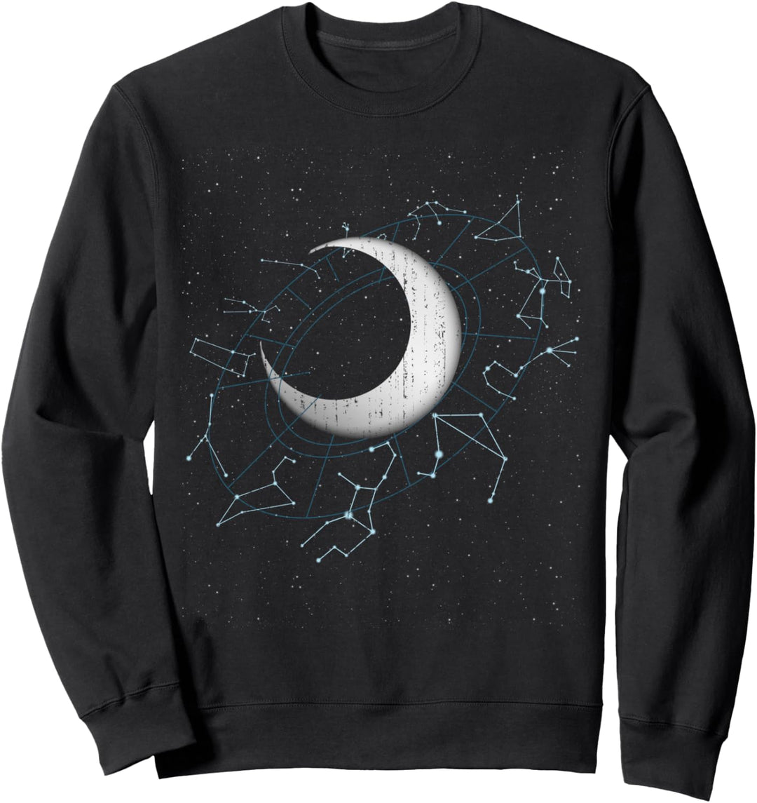 Sternenkonstellation Mond Weltraum Galaxie Astronomie Sweatshirt