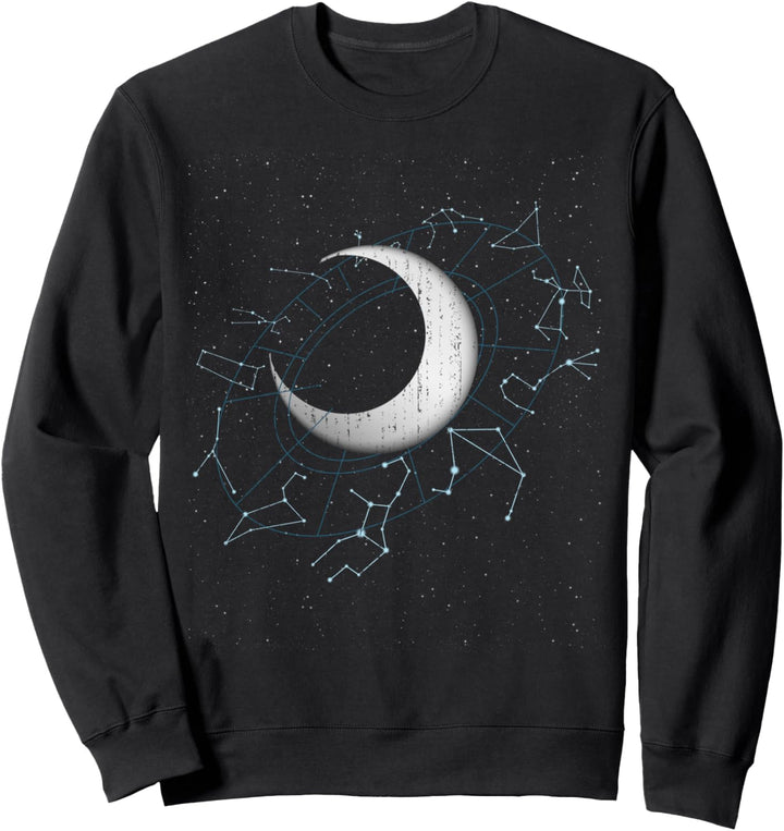 Sternenkonstellation Mond Weltraum Galaxie Astronomie Sweatshirt