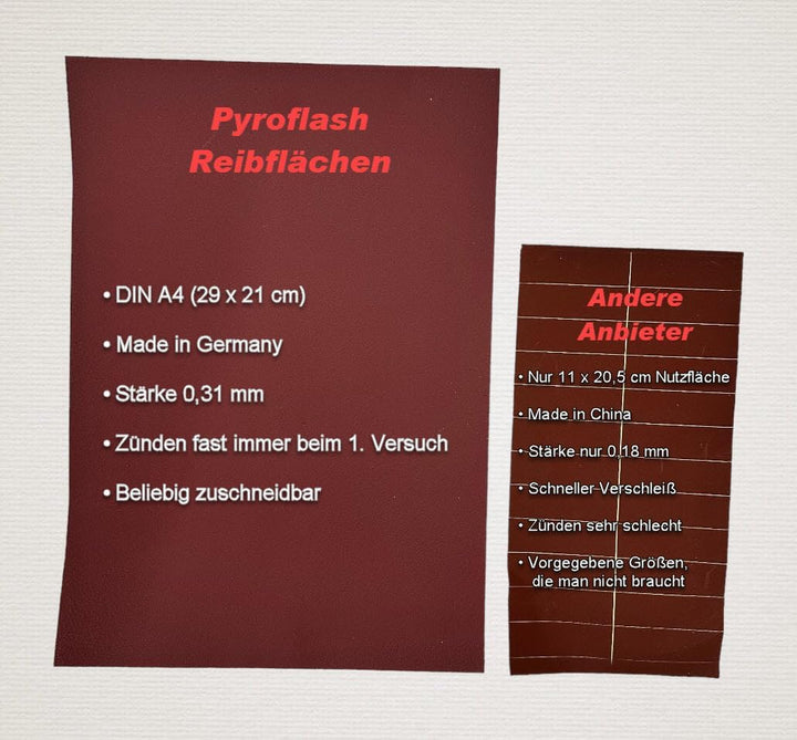 Pyroflash® Reibfläche selbstklebend DIN A4 (3 Bögen), 3