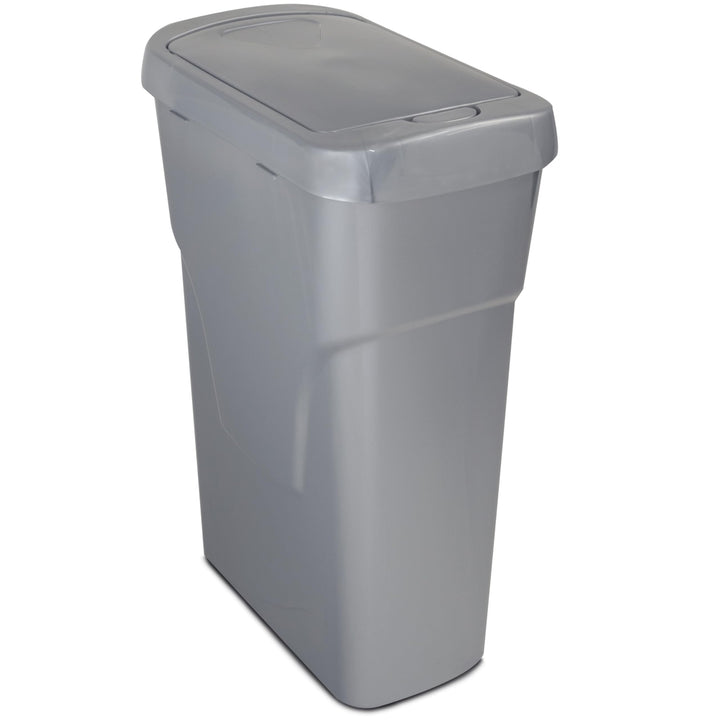 Hummelladen 25 Liter Mülltonne Grau Recyclingtonne 21x36x52cm mit abnehmbarem Druckdeckel - Schmal R