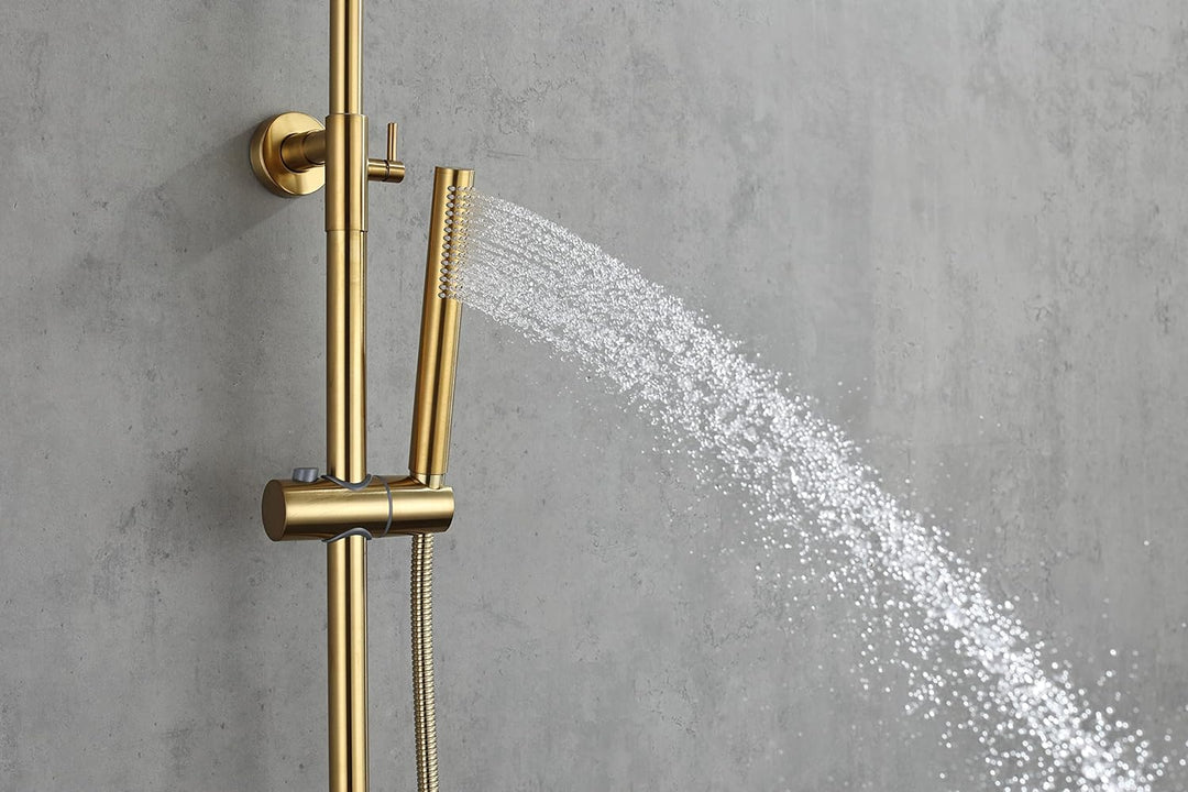 Duschsystem Komplettset aus Edelstahl | Duschsystem mit Thermostat & Regendusche | Duscharmatur mit