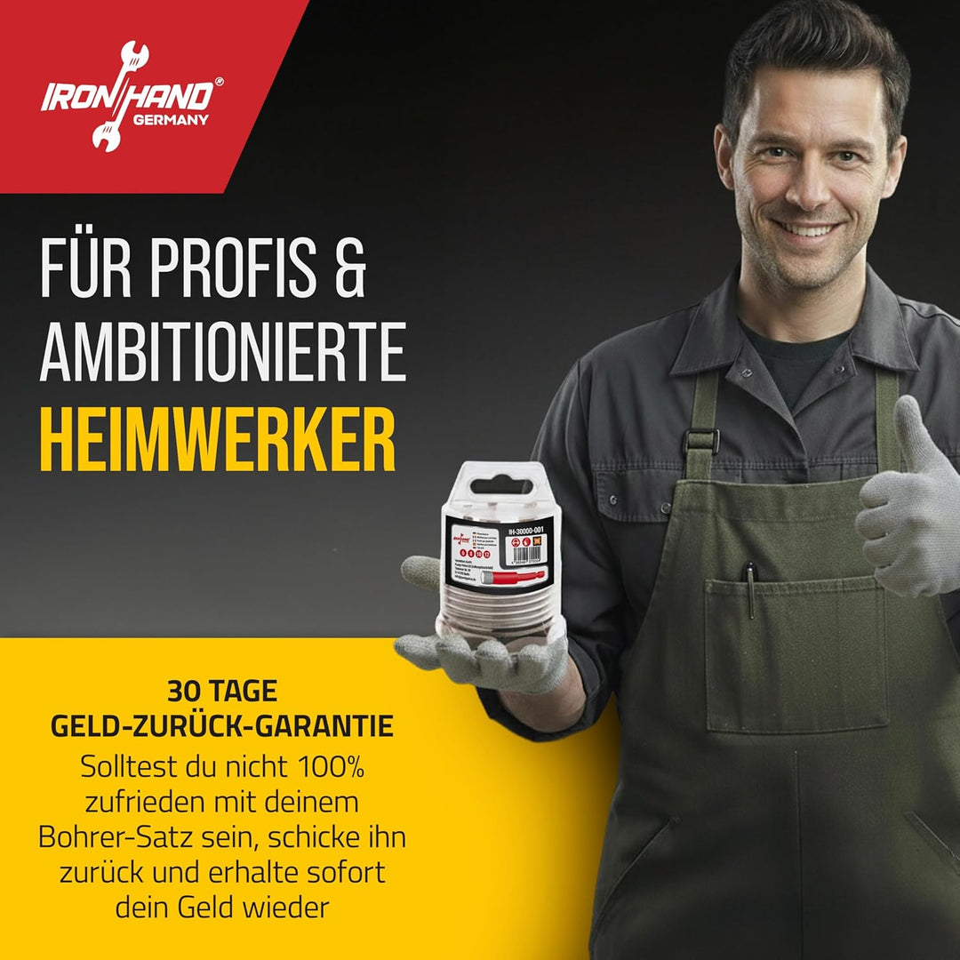 4er Fliesenbohrer Set - 6mm, 8mm, 10mm, 12mm - Lochsäge, Bohrer für Fliesen, Granit, Porzellan, Marm