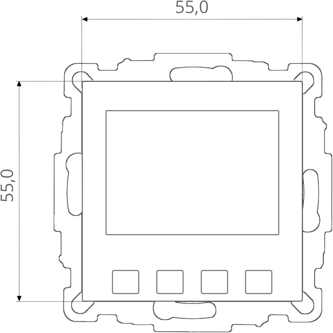 Halmburger digital Raumthermostat ERD55rg, grosses Display inkl. Busch Jäger Balance SI 1-Fach Rahme