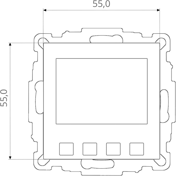 Halmburger digital Raumthermostat ERD55rg, grosses Display inkl. Busch Jäger Balance SI 1-Fach Rahme