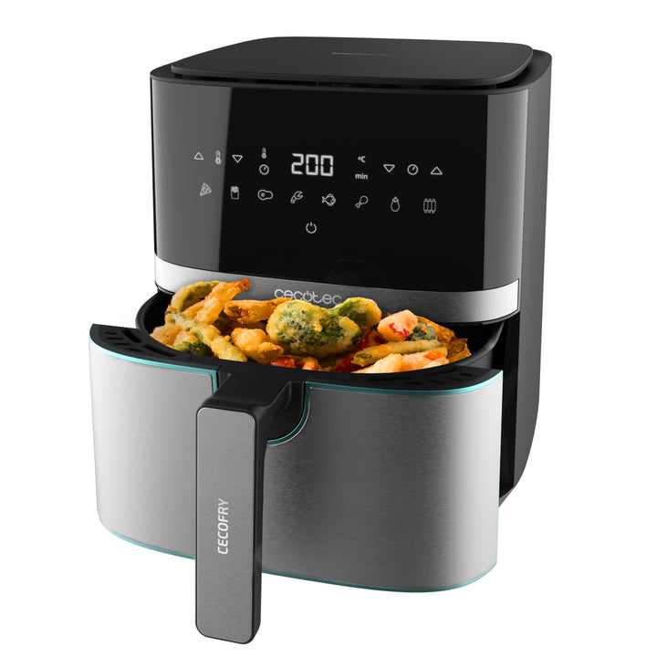 Cecotec Heissluftfritteuse 5,5 L Cecofry Full Inox 5500 Pro. 1700 W, Kompaktes und Digitale, Diät-Fr